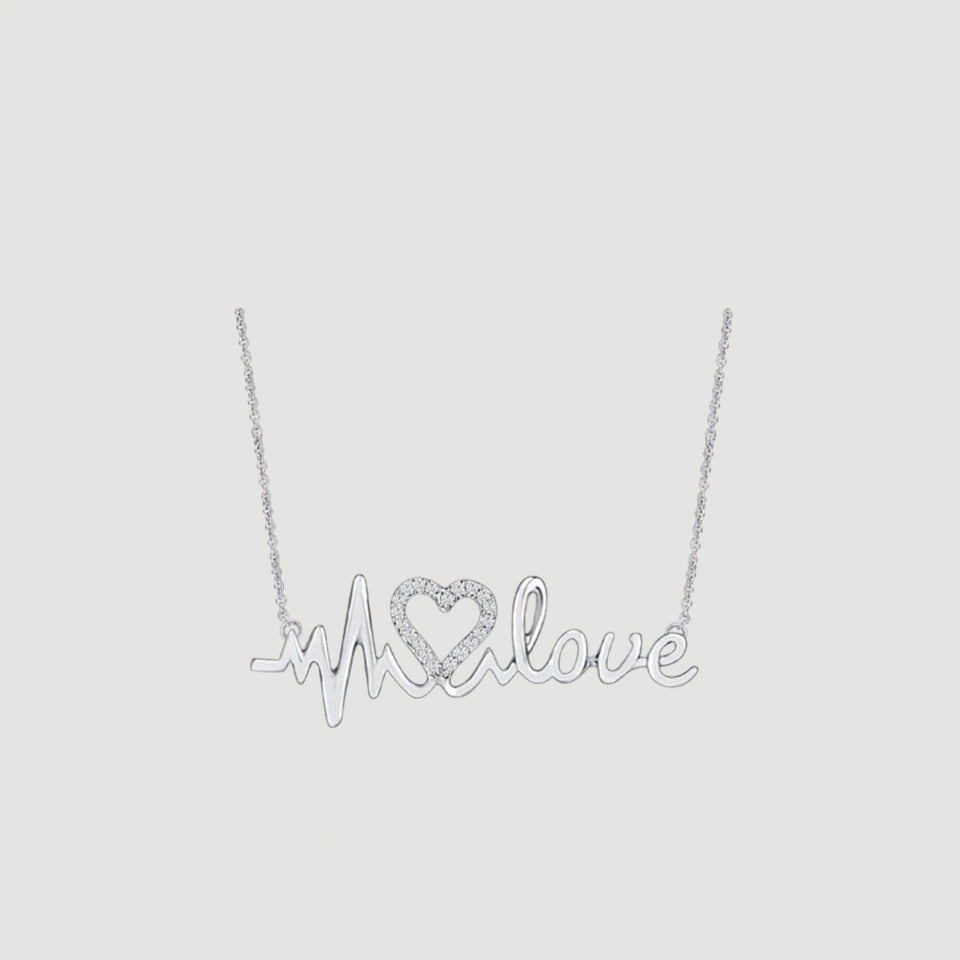 Love Heartbeat Pendant Necklace