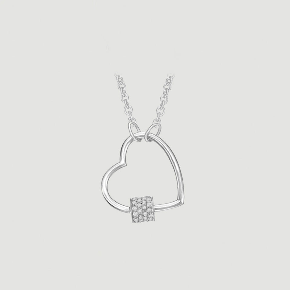 Carabiner Love Heart Pendant Necklace