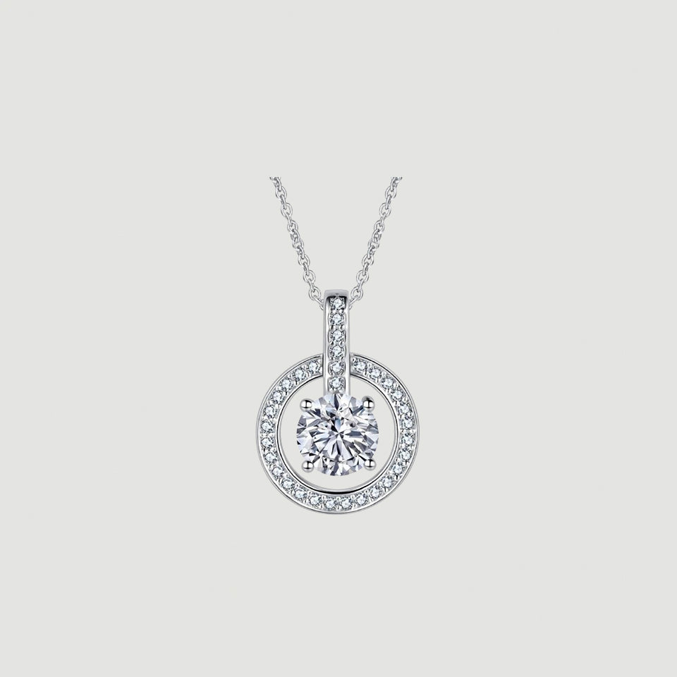 Dazzling Halo Solitaire Pendant Necklace