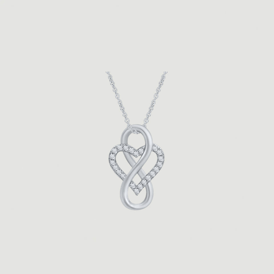 Moissanite Diamond Heart Infinity Pendant Necklace