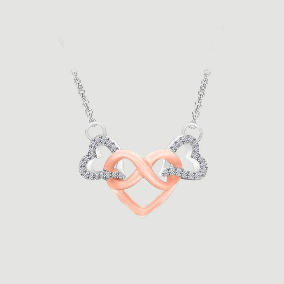 Infinity Heart Interlocking Pendant Necklace