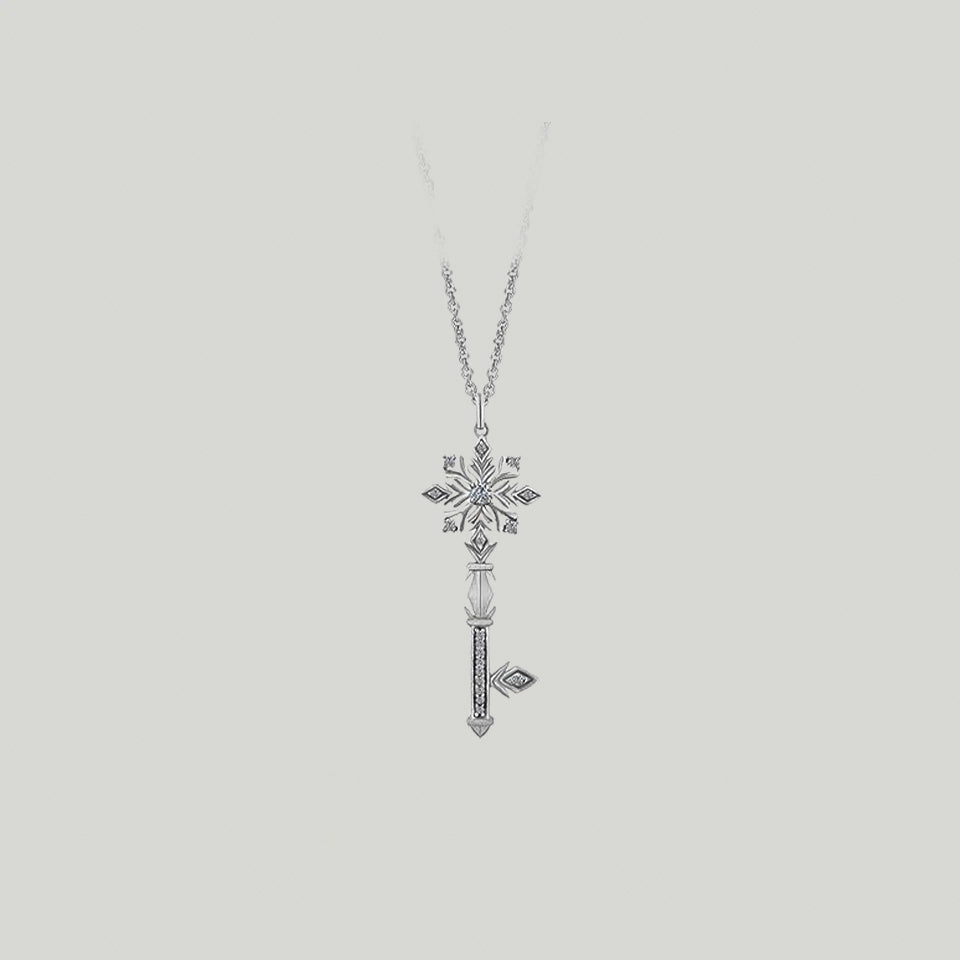 Snowflake Key Pendant Necklace