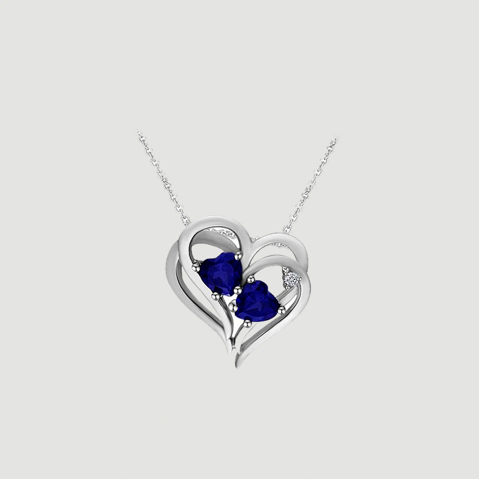 Heart-Shape Double Heart Pendant Necklace