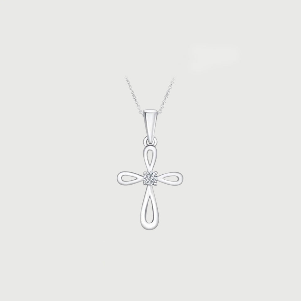 Infinity Open Cross Pendant Necklace