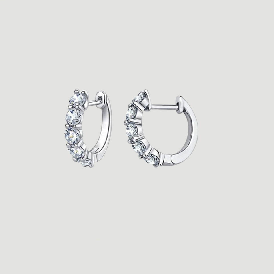 Moissanite Diamond Hoop Earrings