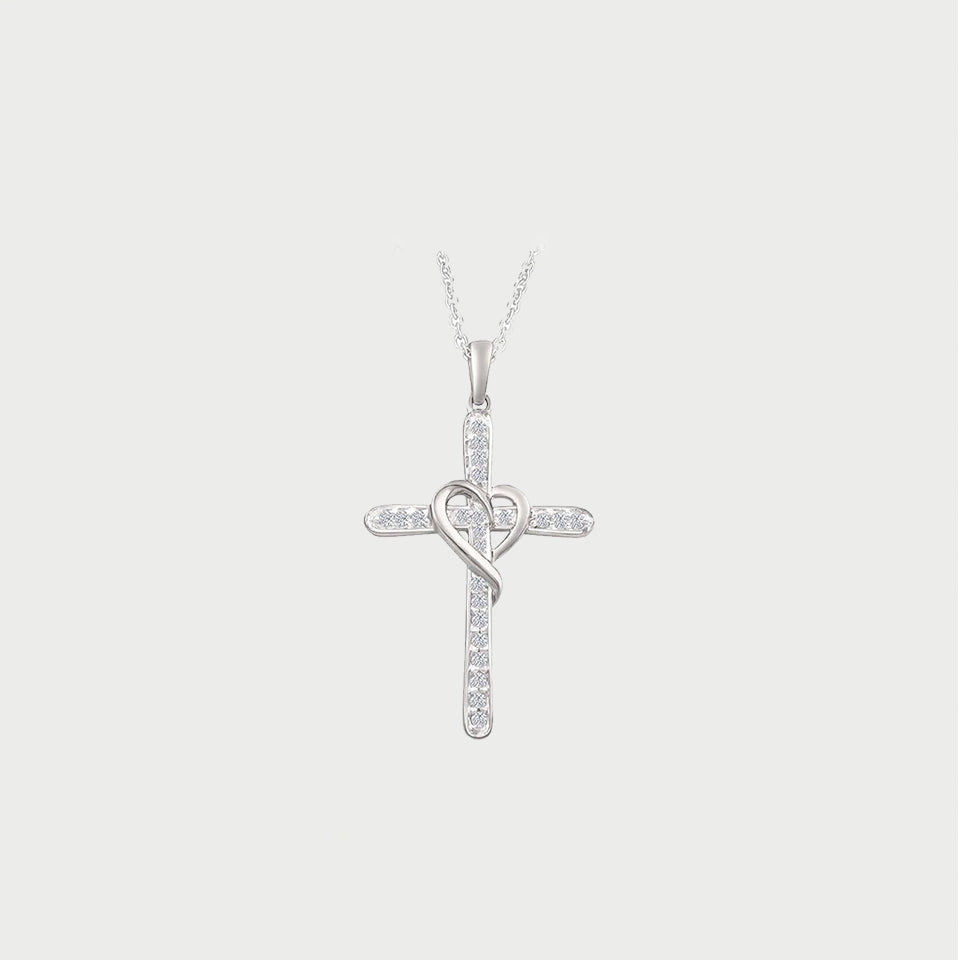 Cross Heart Pendant Necklace