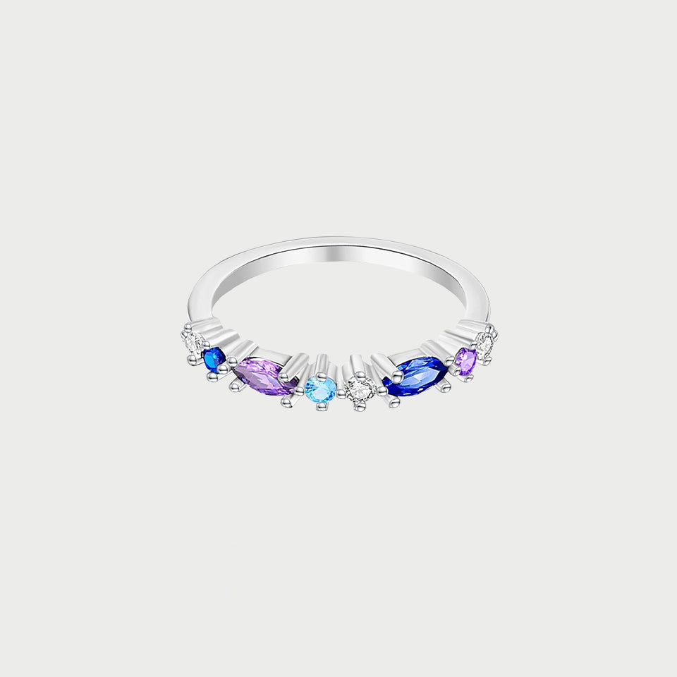 Gemstone Marquise and Round Stackable Ring