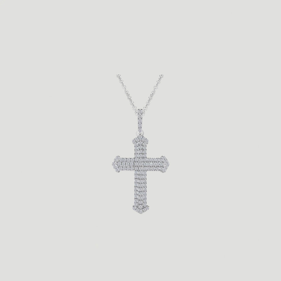 Multi-Row Cross Pendant Necklace