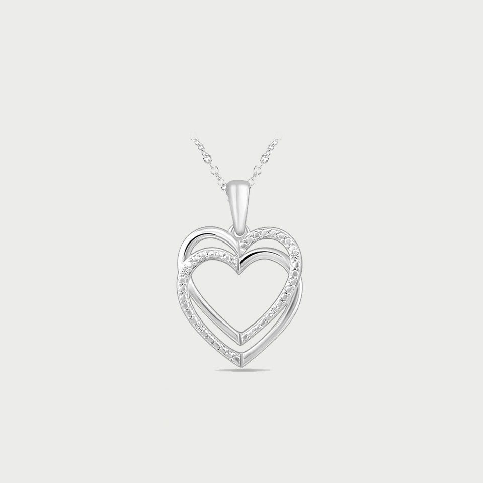 Trendor Love Double Heart Pendant Necklace