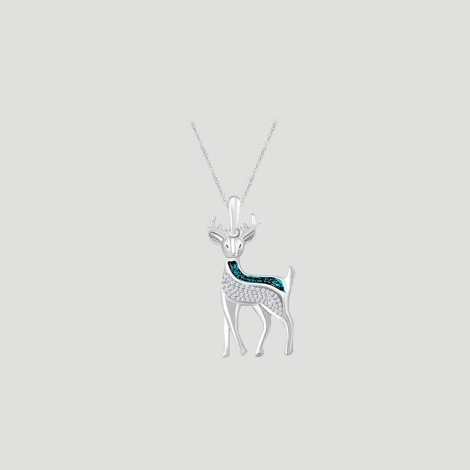 Moissanite Deer Pendant Necklace