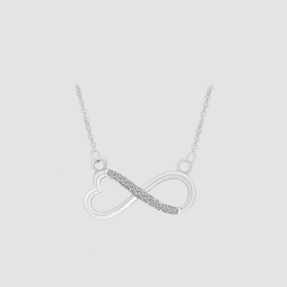 Sideway Infinity Heart Pendant Necklace