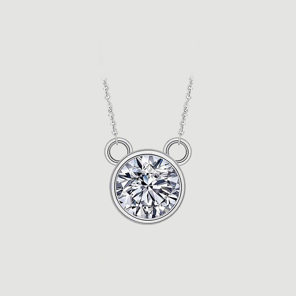 Round Bezel Pendant Necklace