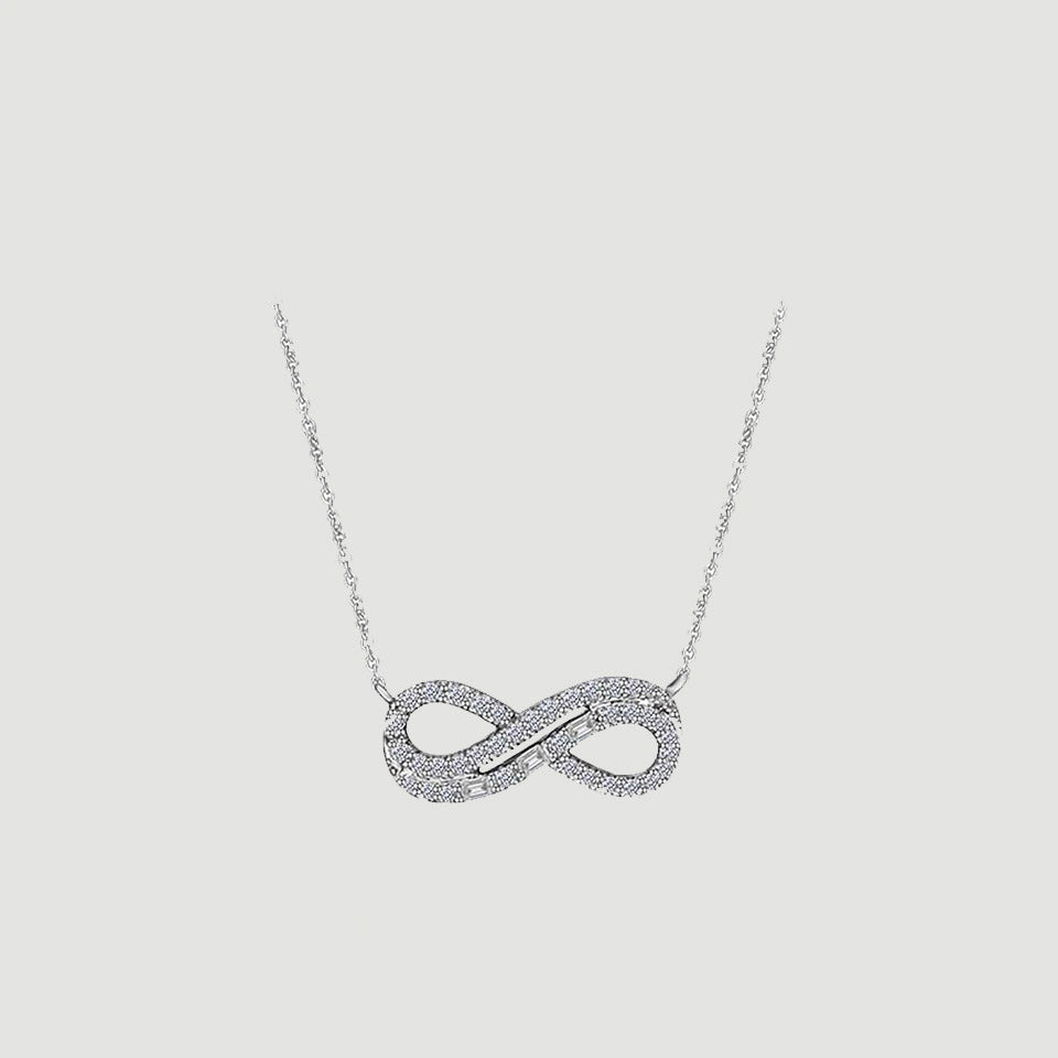 Moissanite Double Row Infinity Pendant Necklace