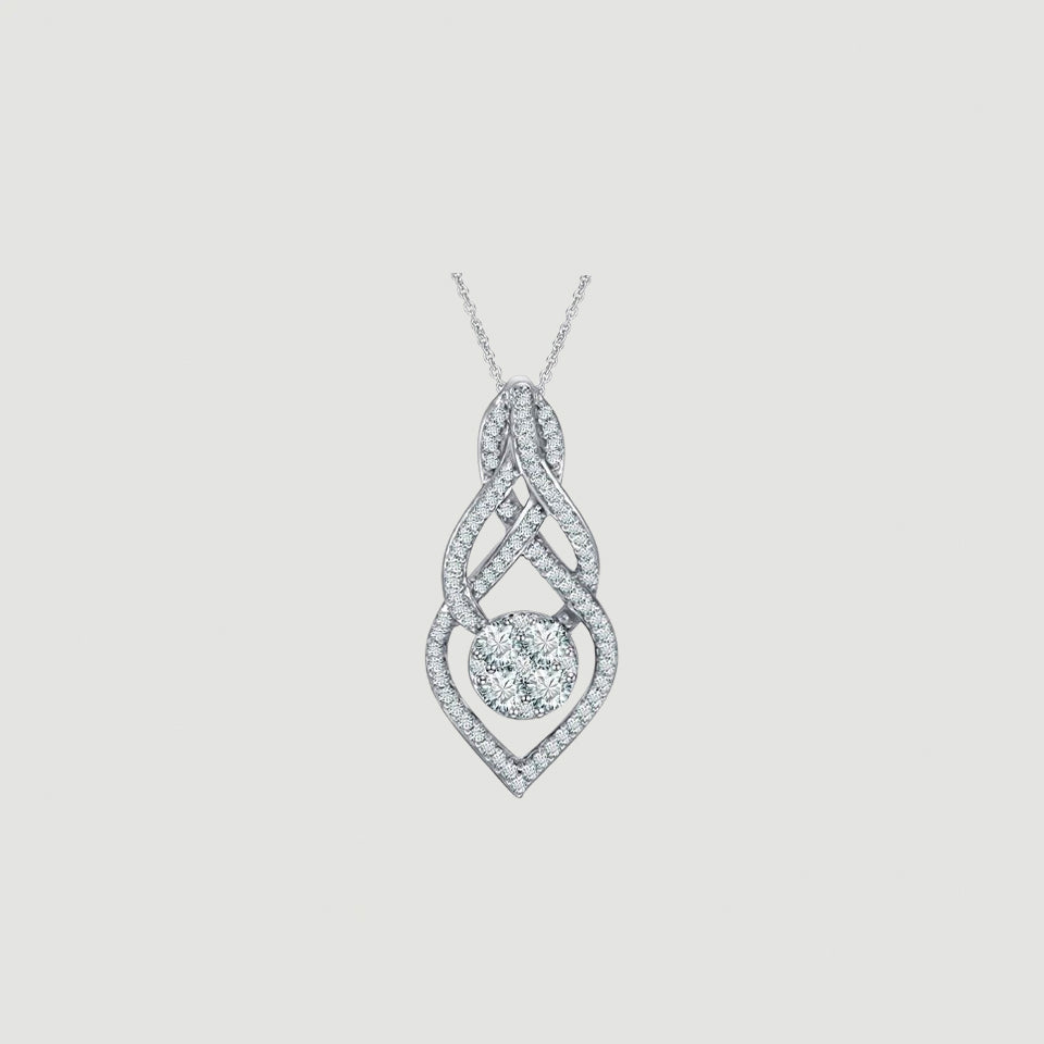 Swirl Infinity Teardrop Pendant Necklace