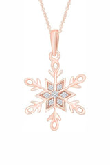 Rose Gold Color Snowflake Pendant Necklace, Fashion Jewellery Online