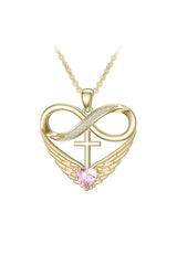 Cubic Zirconia Infinity Cross Heart Pendant Necklace