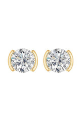 Round Moissanite Diamond Solitaire Stud