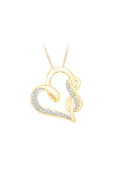 Swirl Infinity Heart Pendant Necklace