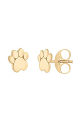 Heart Shaped Dog Paw Print Stud