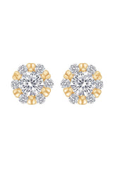 Snowflake Round Moissanite Stud