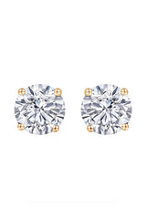 Round Moissanite Vintage Solitaire Stud