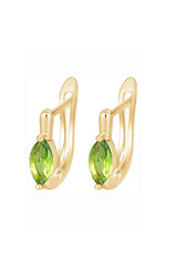 Marquise Gemstone Hoop Huggie Earrings