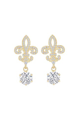 Moissanite Fleur De Lis Dangle Earrings