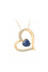 Sapphire Heart Pendant Necklace