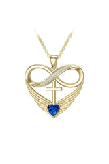 Cubic Zirconia Infinity Cross Heart Pendant Necklace