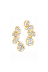 Cubic Zirconia Teardrop Ear Crawler Stud