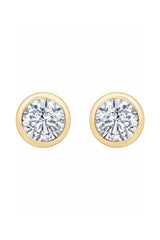 Round Bezel Set Moissanite Stud