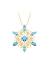 Aquamarine Snowflake Pendant Necklace