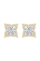 Moissanite Diamond Flower Stud