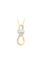 Two Tone Infinity Heart Pendant Necklace