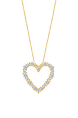 Cubic Outline Heart Pendant Necklace