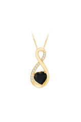 Heart Shape Black Infinity Pendant Necklace