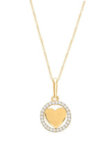 Open Circle Love Heart Pendant Necklace