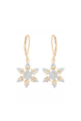 Cubic Zirconia Snowflake Drop Earrings