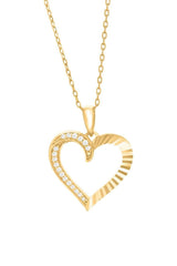 Open Half Heart Pendant Necklace