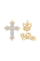 Moissanite Diamond Cross Stud