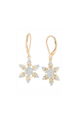 Cubic Zirconia Snowflake Drop Earrings