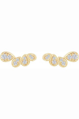 Cubic Zirconia Teardrop Ear Crawler Stud