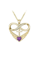 Cubic Zirconia Infinity Cross Heart Pendant Necklace