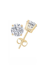 Round Moissanite Vintage Solitaire Stud