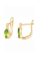 Marquise Gemstone Hoop Huggie Earrings