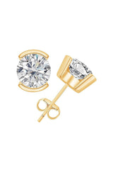 Round Moissanite Diamond Solitaire Stud