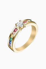 Multi Color Gemstone Rainbow Ring