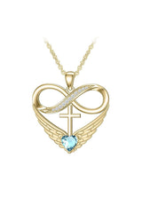 Cubic Zirconia Infinity Cross Heart Pendant Necklace