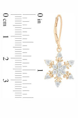 Cubic Zirconia Snowflake Drop Earrings