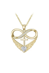 Cubic Zirconia Infinity Cross Heart Pendant Necklace